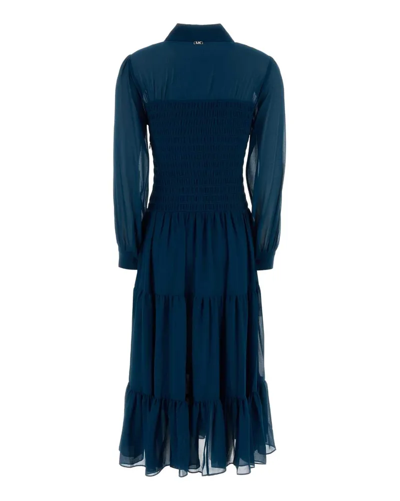 Michael Kors Women's Blue Georgette Shirt Dress River Recycled Polyest Er Polyester Abiti Blue
