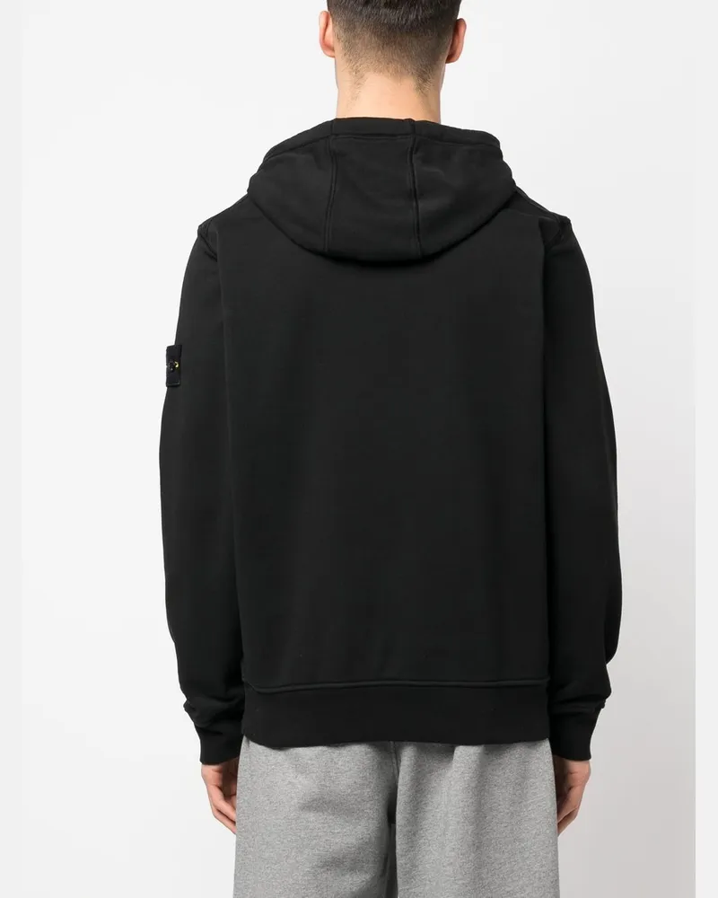 Stone Island Men Hooded Sweatshirt Black Sweatshirts Sweater Black