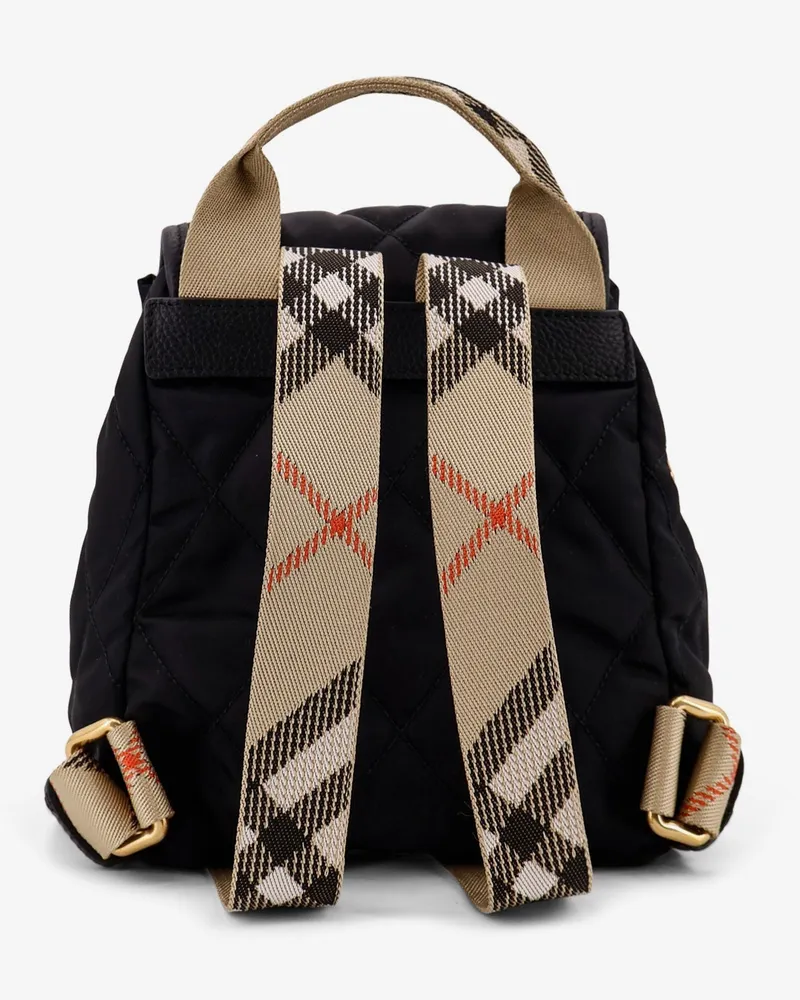 Burberry Women's Mini Nylon Backpack With Leather Patch Black Backpacks Black