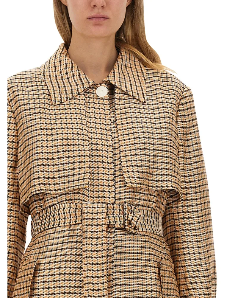 Lanvin Belted Multicolor Viscose Trench Coat — Multicolor Multicolor