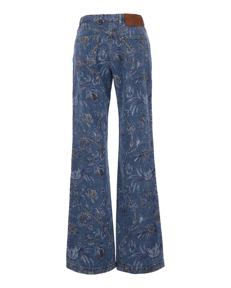 Etro Women's Jeans Flared Multicolour Cotton Blue