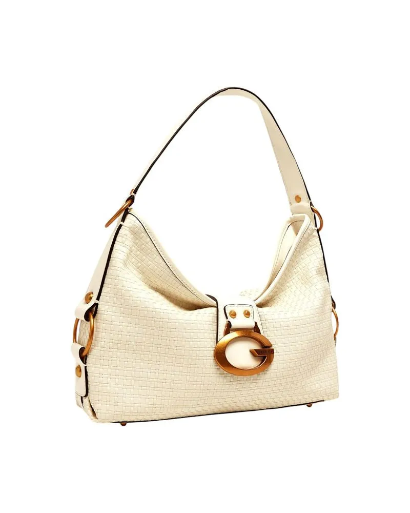 Guess Camden Synthetic Shoulder Bag — White White