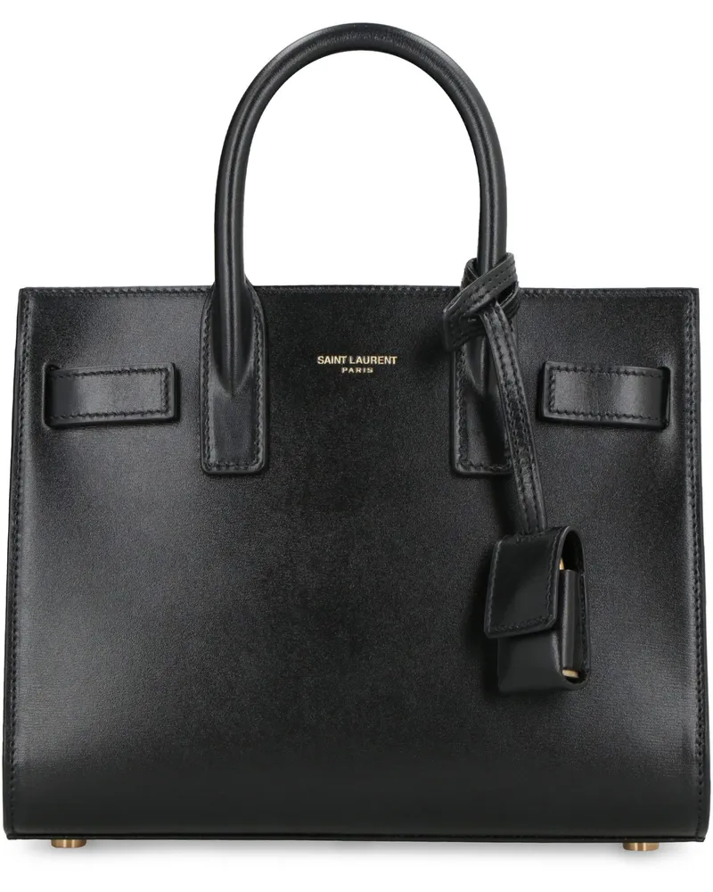 Saint Laurent Women's Leather Tote Sac De Jour Black Calf Bags Black