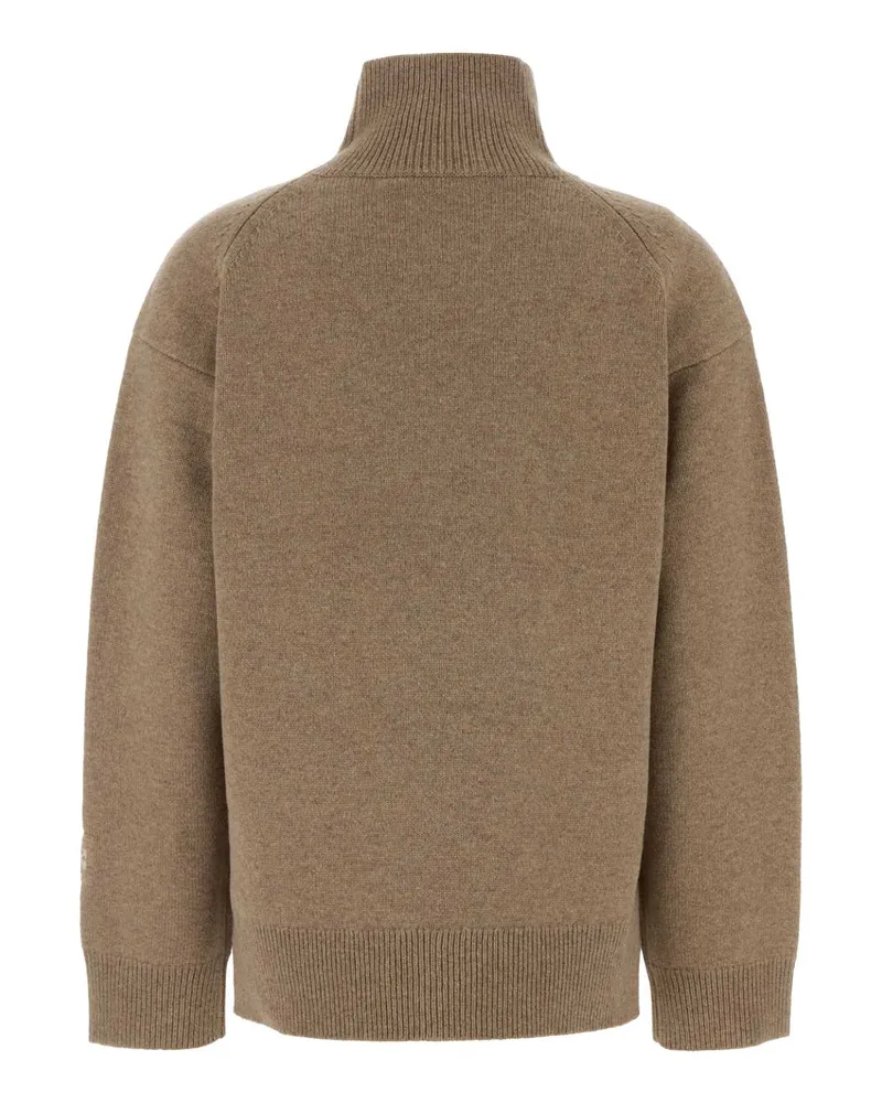Tory Burch Women's Biscuit Wool Oversize Sweater Beige Exterior: Maglieria Beige