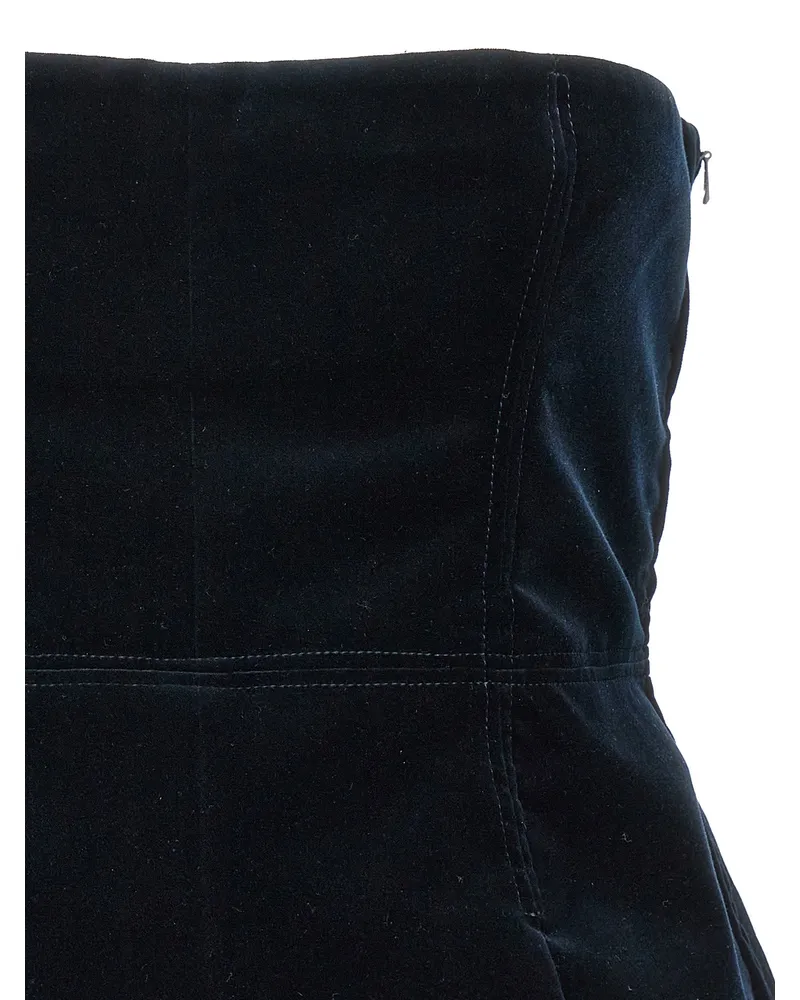 Tom Ford Velvet Strapless Bodysuit — Blue Blue