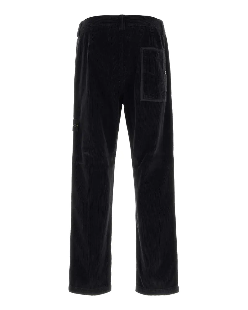Stone Island Men's Black Corduroy Pant Exterior: Cotton Pantaloni Trousers Black