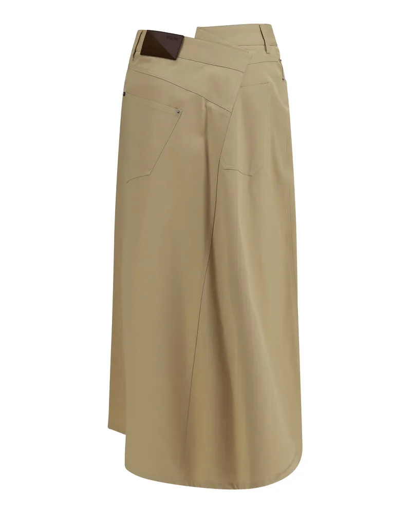 Loewe Deconstructed Asymmetric Cotton Skirt — Beige Beige
