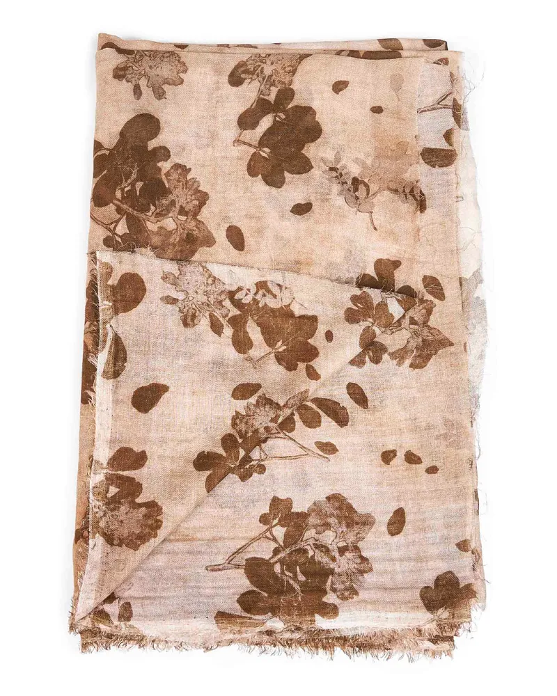 Uma Wang Women's Scarf Beige Floral Cotton Scarfs Beige