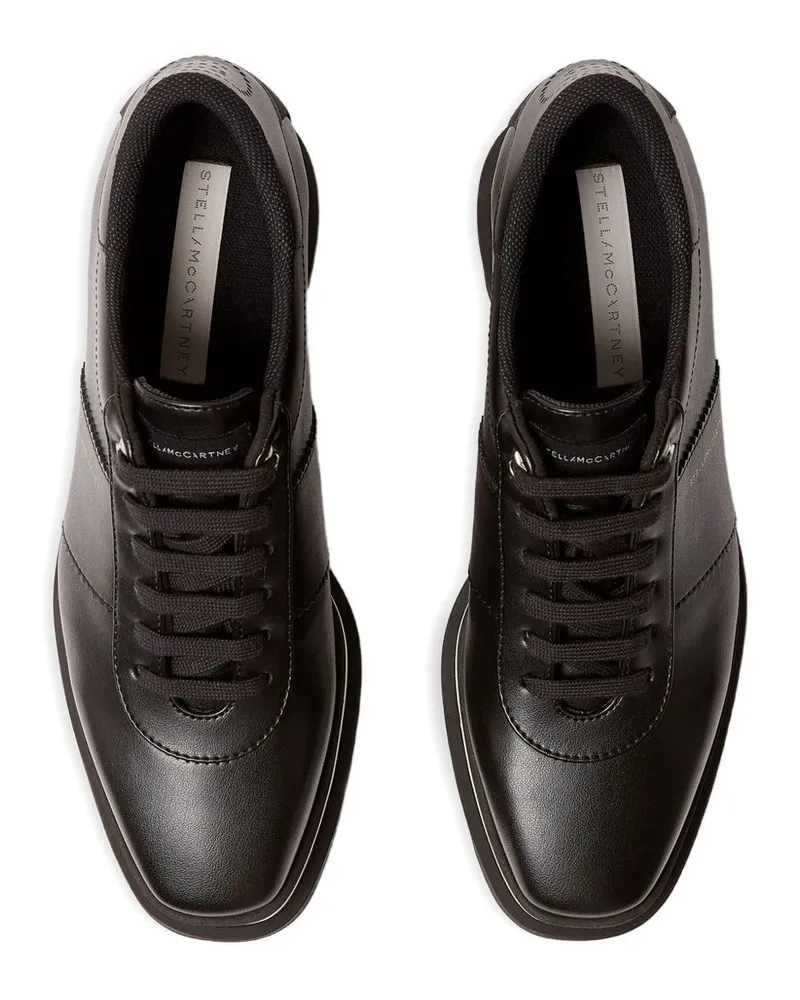 Stella McCartney Platform-Sole Lace-Up Platform Sneaker — Black Black