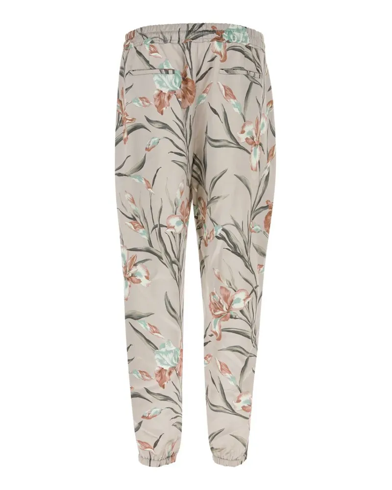 Saint Laurent Men's Printed Satin Pant Grisrose Exterior: Viscose Pantaloni Beige
