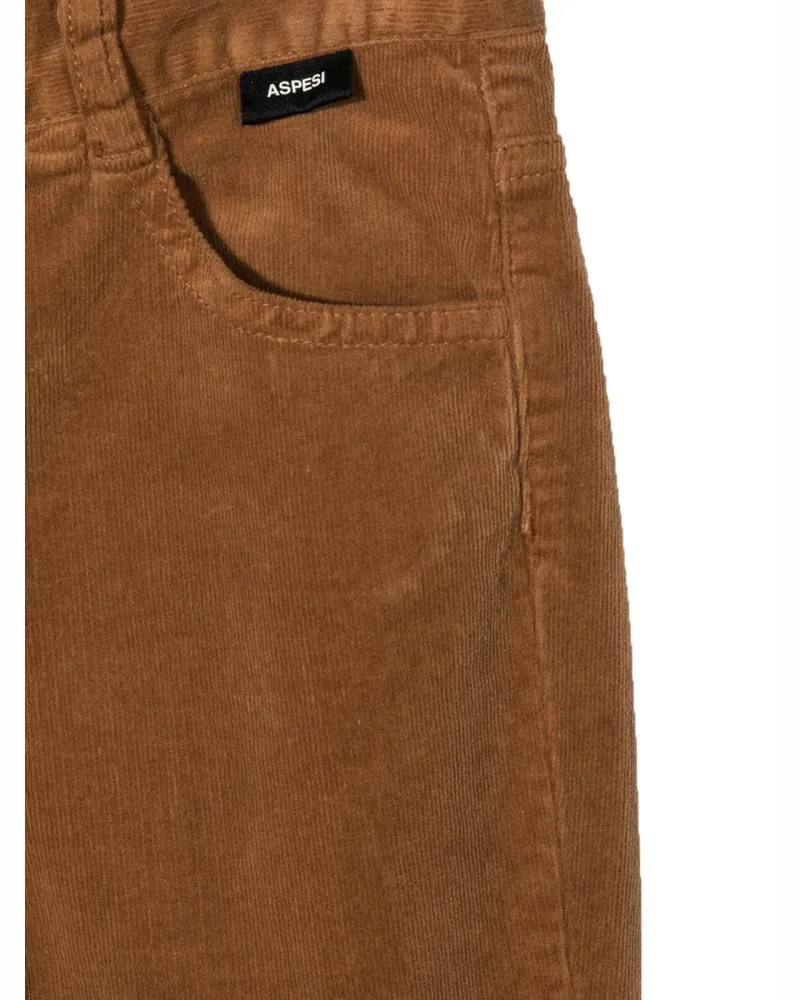 ASPESI Wide-Bottom Cotton Trousers — Brown Brown