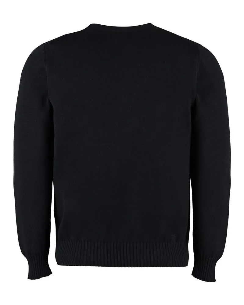 Drumohr  Men's Cotton Crew-Neck Sweater Blue Sweatshirts Black