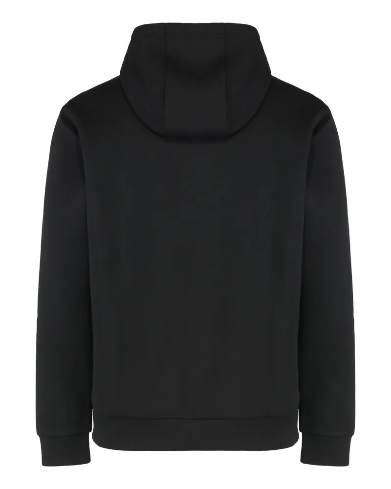 EA7 Men's Hooded Sweatshirt Technical Fabric Black Polyester Jumpers Sweater Black