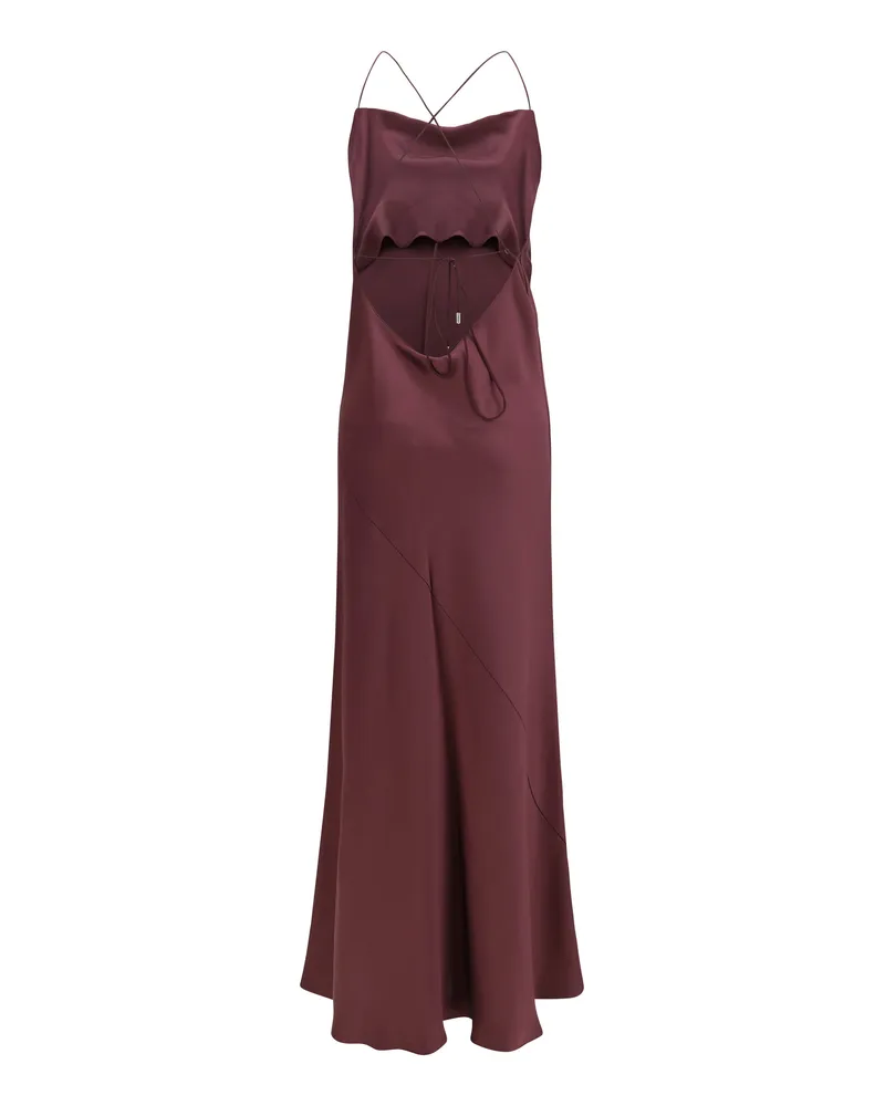 Pinko Women's Farro Satin Dress Bordeaux - Degustaz. Vino Acrylic; Polyester Burgundy
