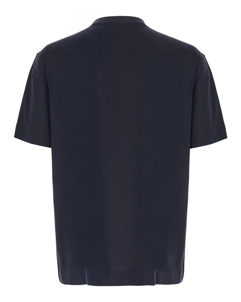 Emporio Armani Men's T-Shirt Blue Cotton Lyocell T-Shirts And Polos Navy