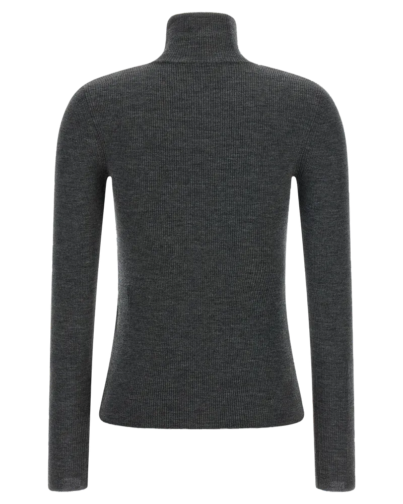 Max Mara Cavallo Turtleneck Sweater — Gray Gray