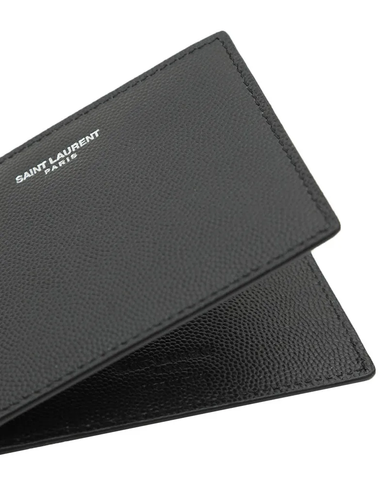 Saint Laurent Men's Wallet Black Calfskin Calf Leather Black