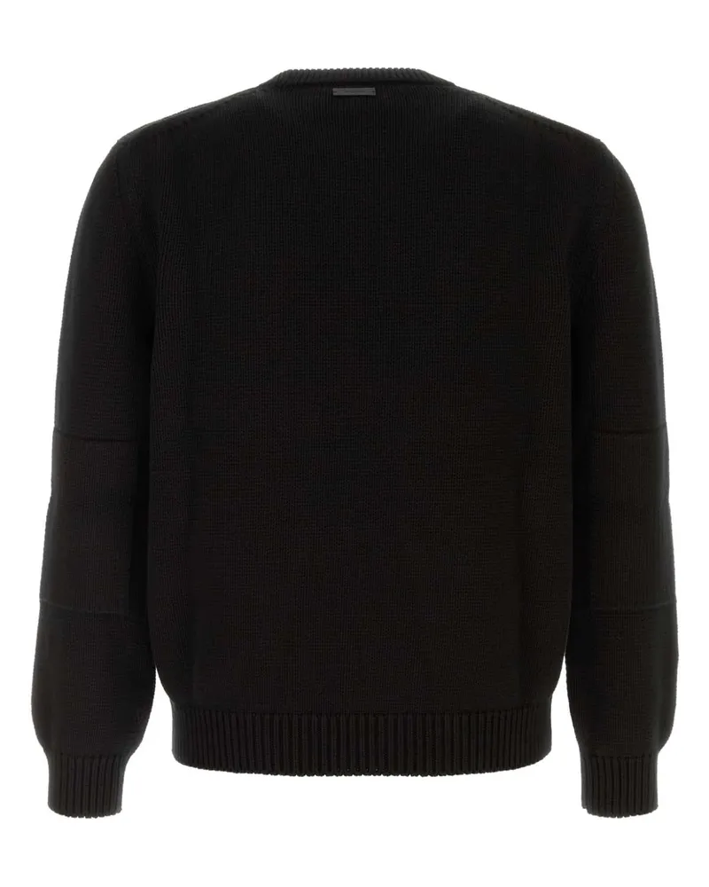 Saint Laurent Crew-Neck Knit Sweater — Black Black