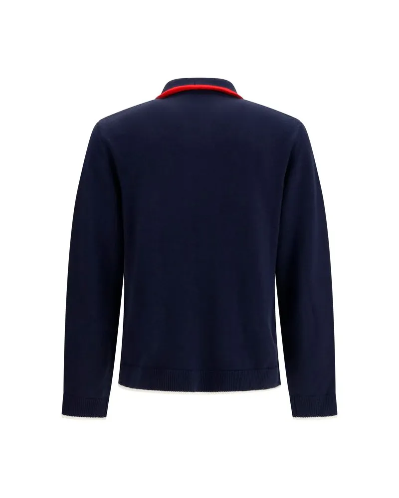 Casablanca Paris Men Blue Wool Oves Aries Full-Length Jacket Clothing Blue