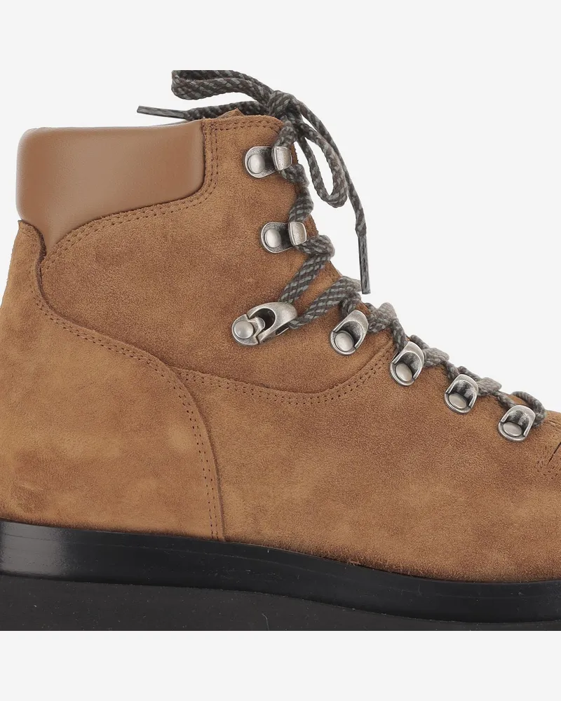 Bottega Veneta Men's Hiking Boots Brown Suede Leather Brown