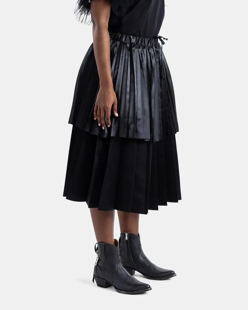 Comme des Garçons Women's Black Tiered Pleated Skirt Black