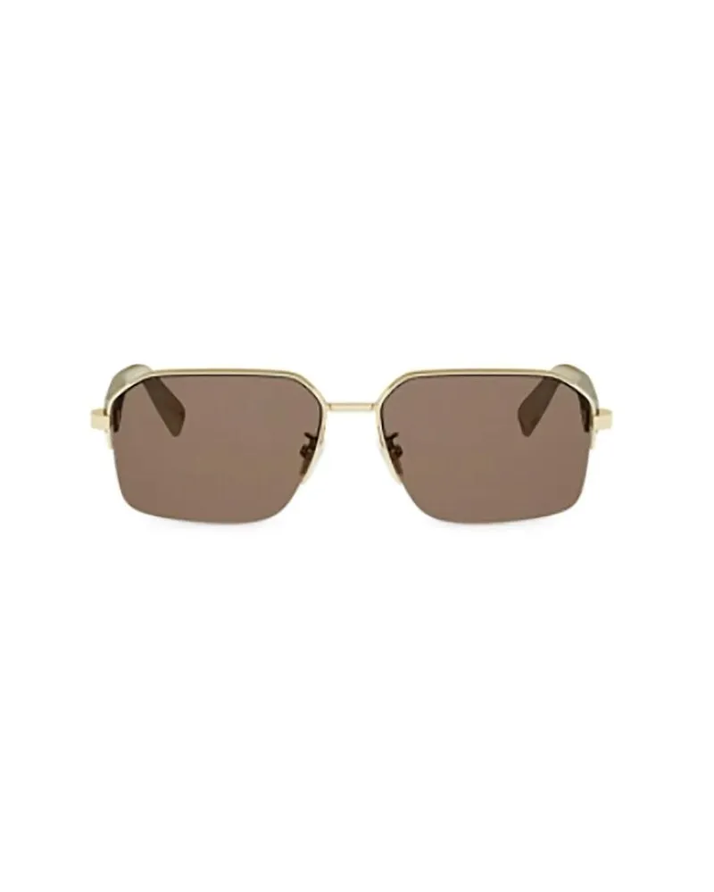 Bulgari Unisex Sunglasses Brown Metal Gold
