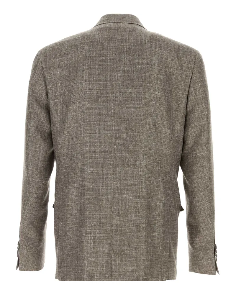 Canali Men's Monopetto Blazer Gray Wool Silk Linen Blazers Gray