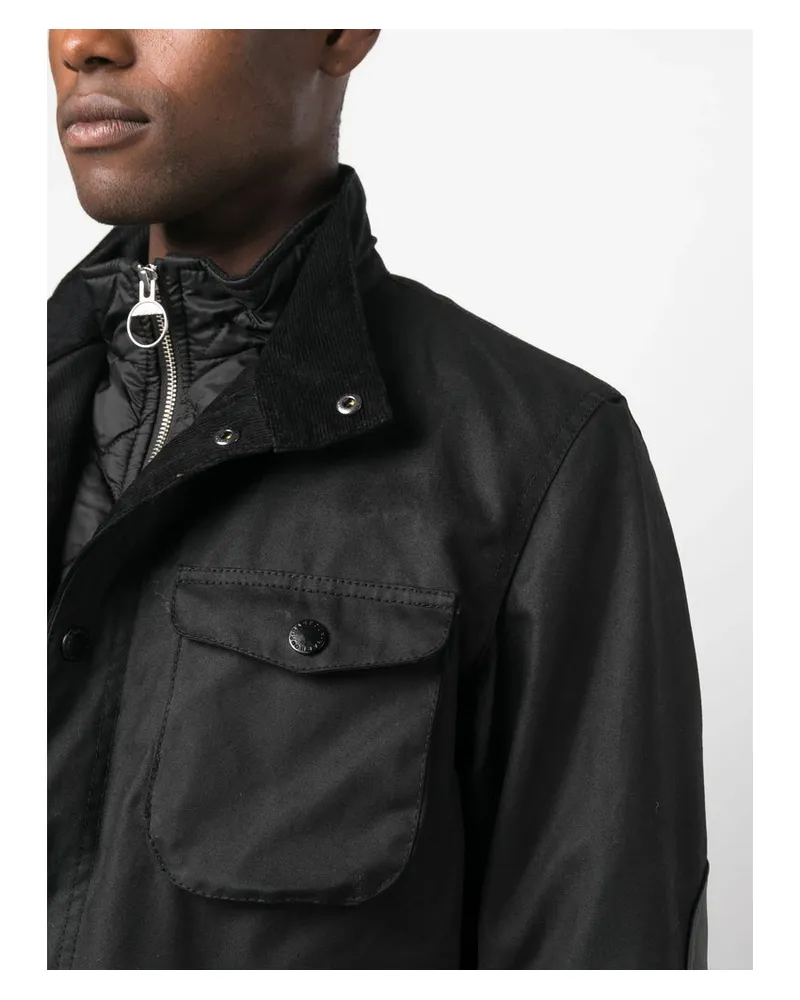 Barbour Cotton Field Jacket with Flap Pockets Jacket — Black Black