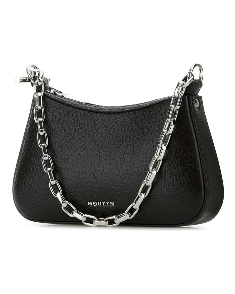 Alexander McQueen Women's Black Leather Mini T-Bar Handbag Blacksilver Borse A Mano Black