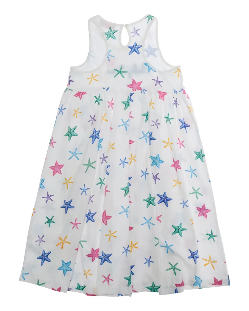 MC2 Saint Barth Girls' Dress Masha Baby Star White Cotton White