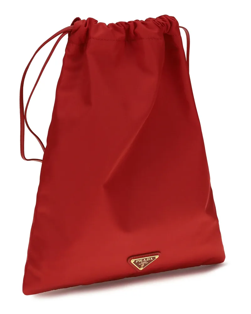 Prada Women's Wish Re-Nylon Clutch Rosso Polyamide Clutches Red