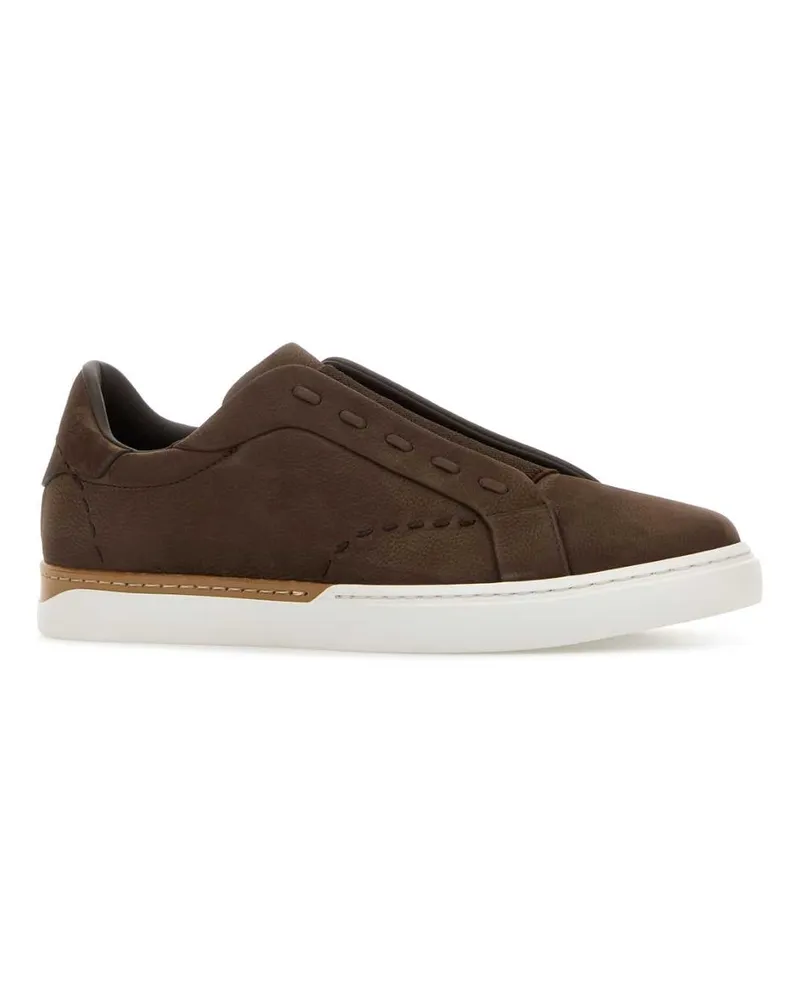 Fendi Men's City Sneaker Brown Leather Brown