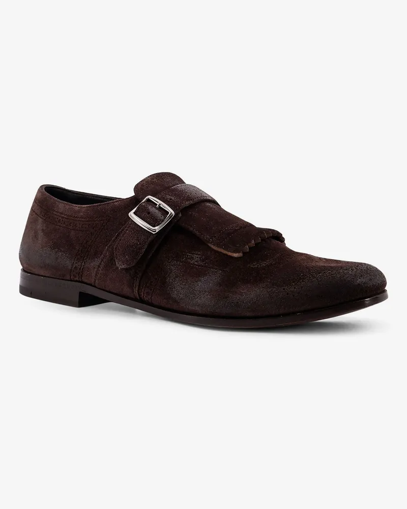 Church's Men's Loafers Shanghai Laser Suede Brown Leather Brown