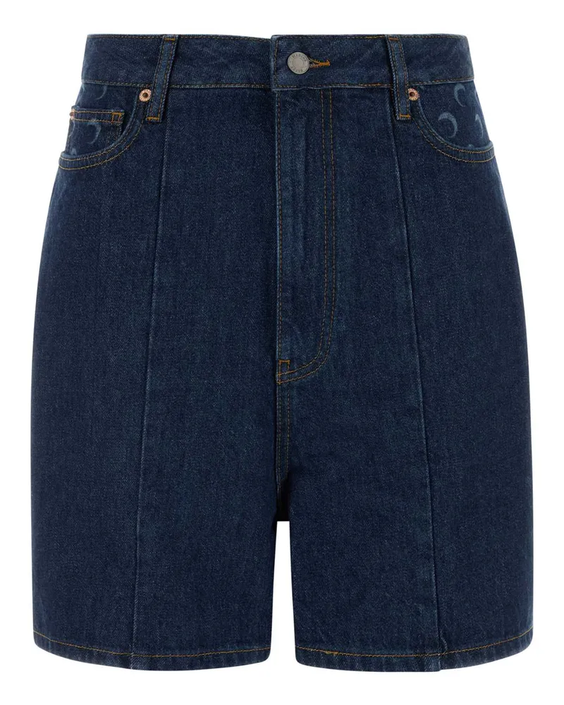 Marine Serre Women's Denim Shorts Navy Cotton Navy