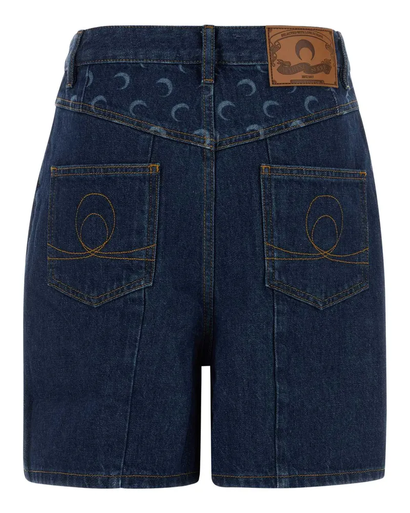 Marine Serre Women's Blue Denim Shorts Bl80midnightblue Exterior: Cotton Navy