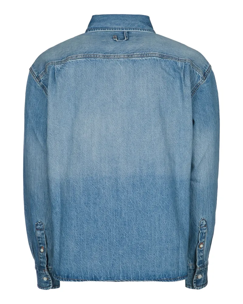 Jacquemus Men's La Chemise De-Nimes Simon Bluetabac Cotton Camicie Shirt Blue