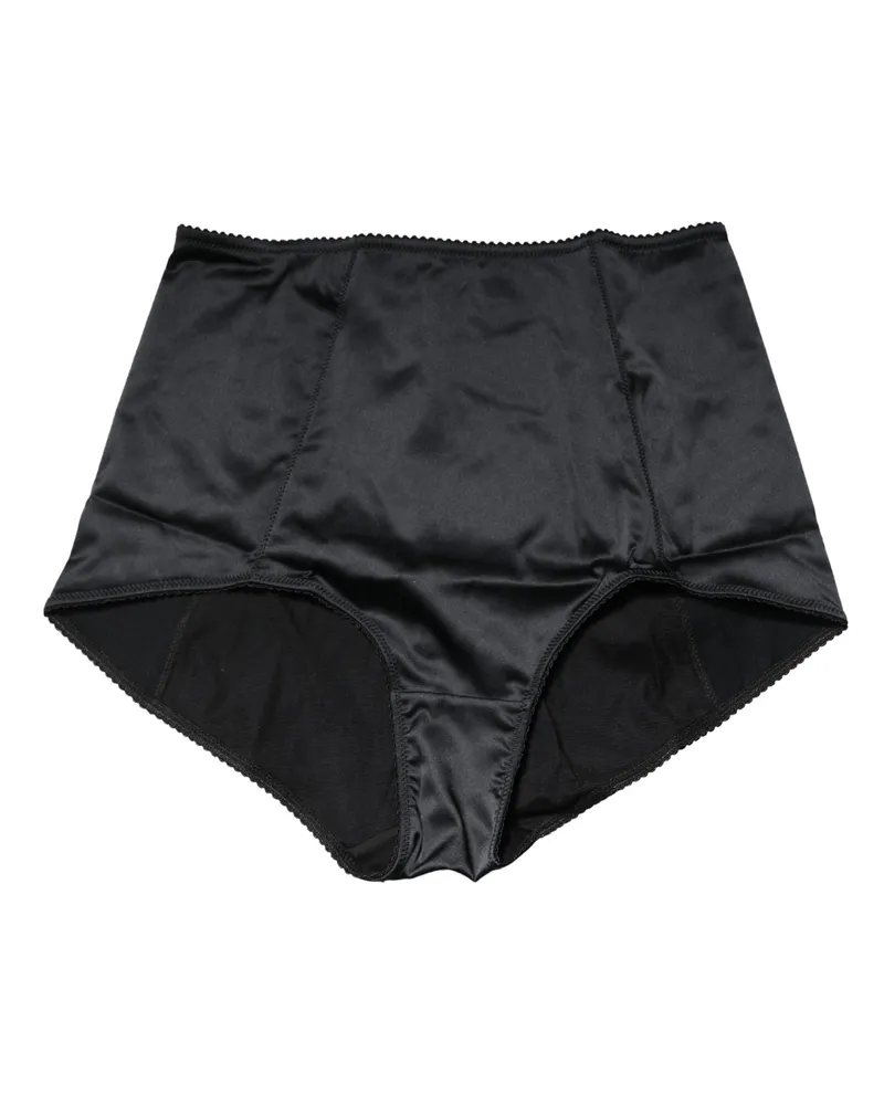 Dolce & Gabbana Women Black Silk Blend High Waist Girdle Panty Underwear Elastane Clothing Black