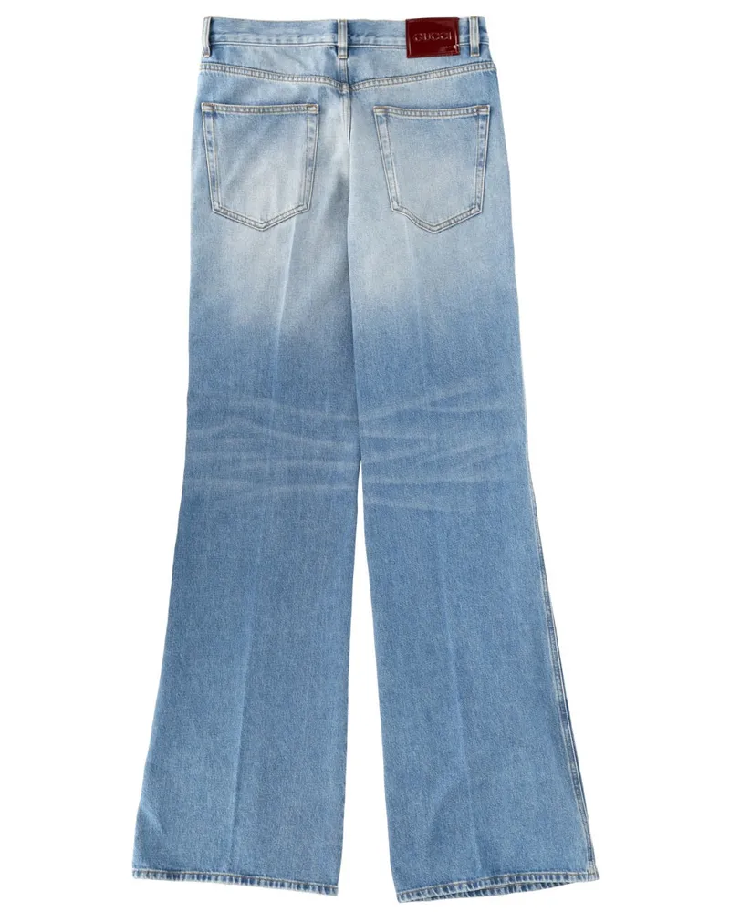 Gucci Flare-Fit Cotton Denim Jeans — Blue Blue