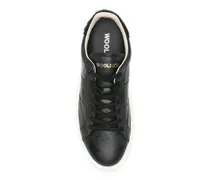 Leather Platform Sneaker — Black