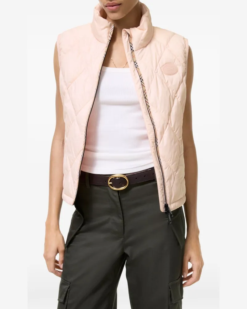 Burberry Quilted Down Vest — pink Pink
