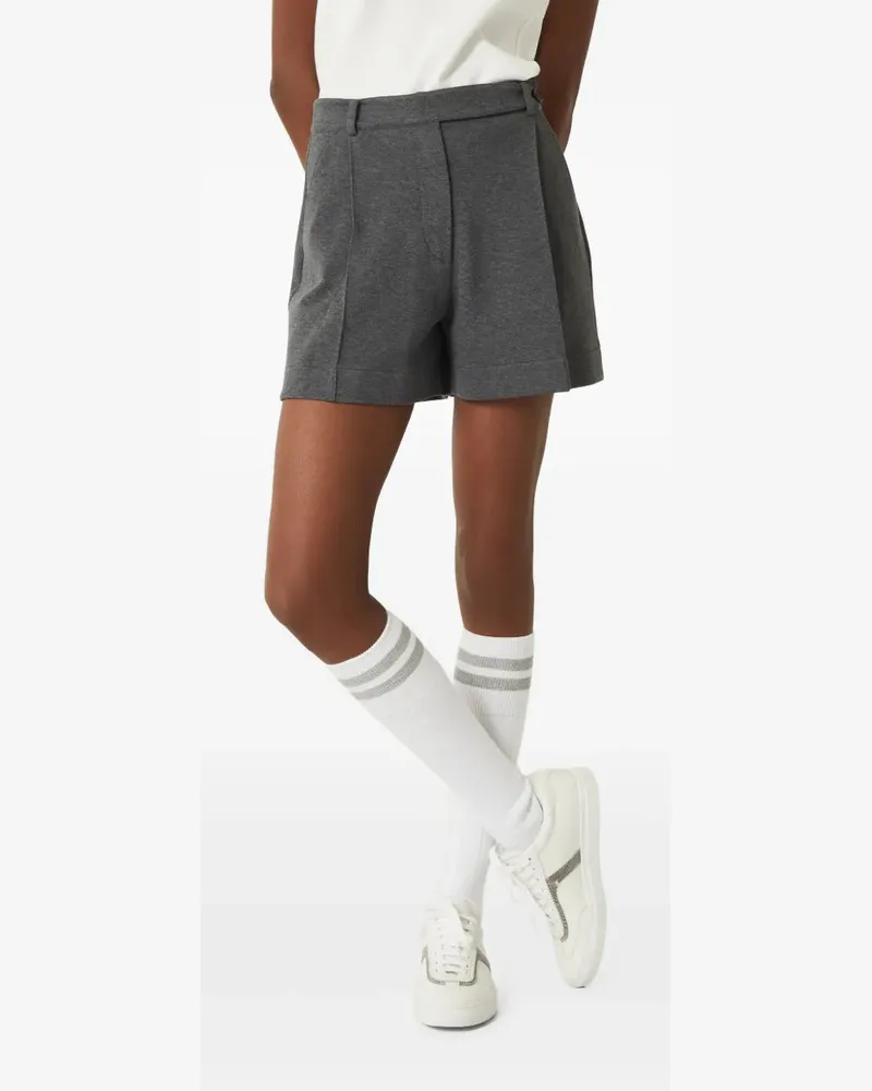 Brunello Cucinelli Women's Cotton-Blend Shorts Ss25 W Charcoal