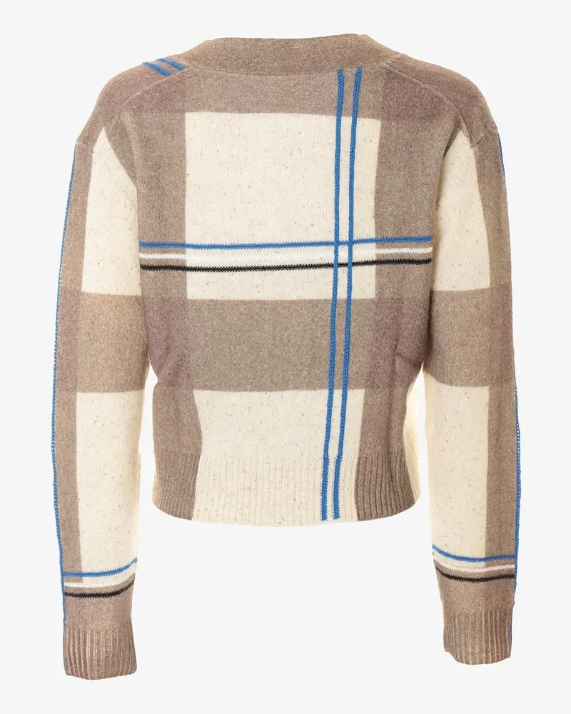 Paul Smith Wool-Blend Check Cardigan — Beige Beige