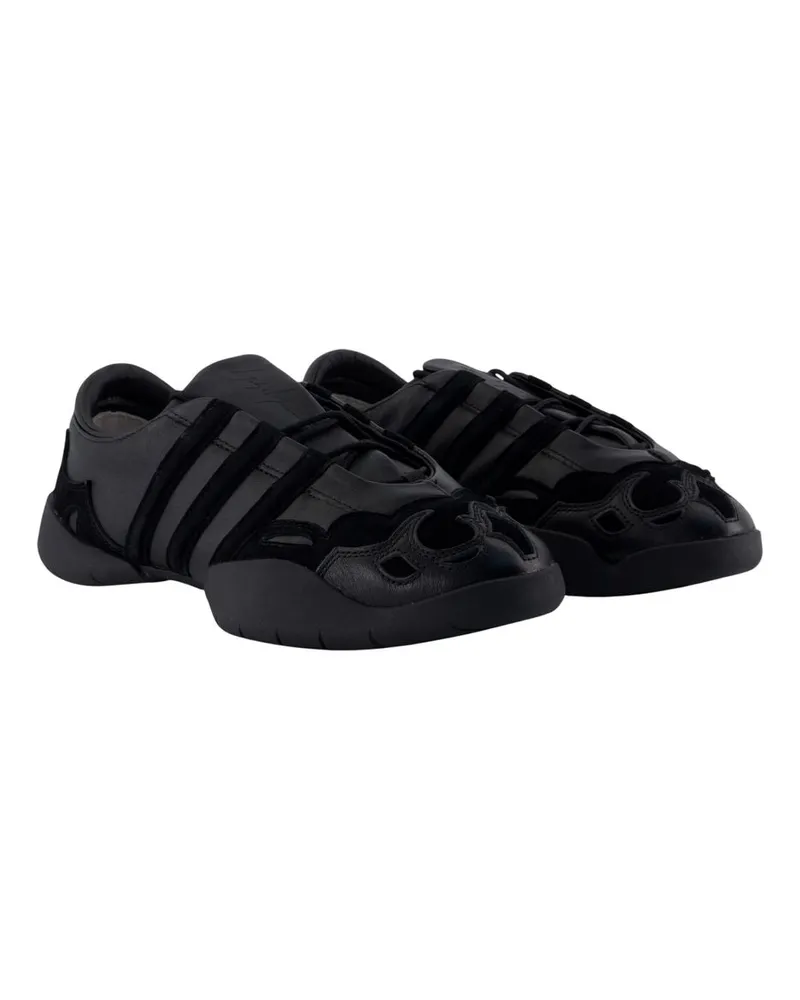 Y-3 Unisex Regu 2002 Sneakers -  Leather Black Calfskin Shoes Black
