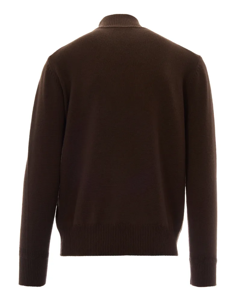 Paolo Pecora Milano Men's Roll-Neck Jumper Beaver Virgin Wool Jumpers Sweater Brown