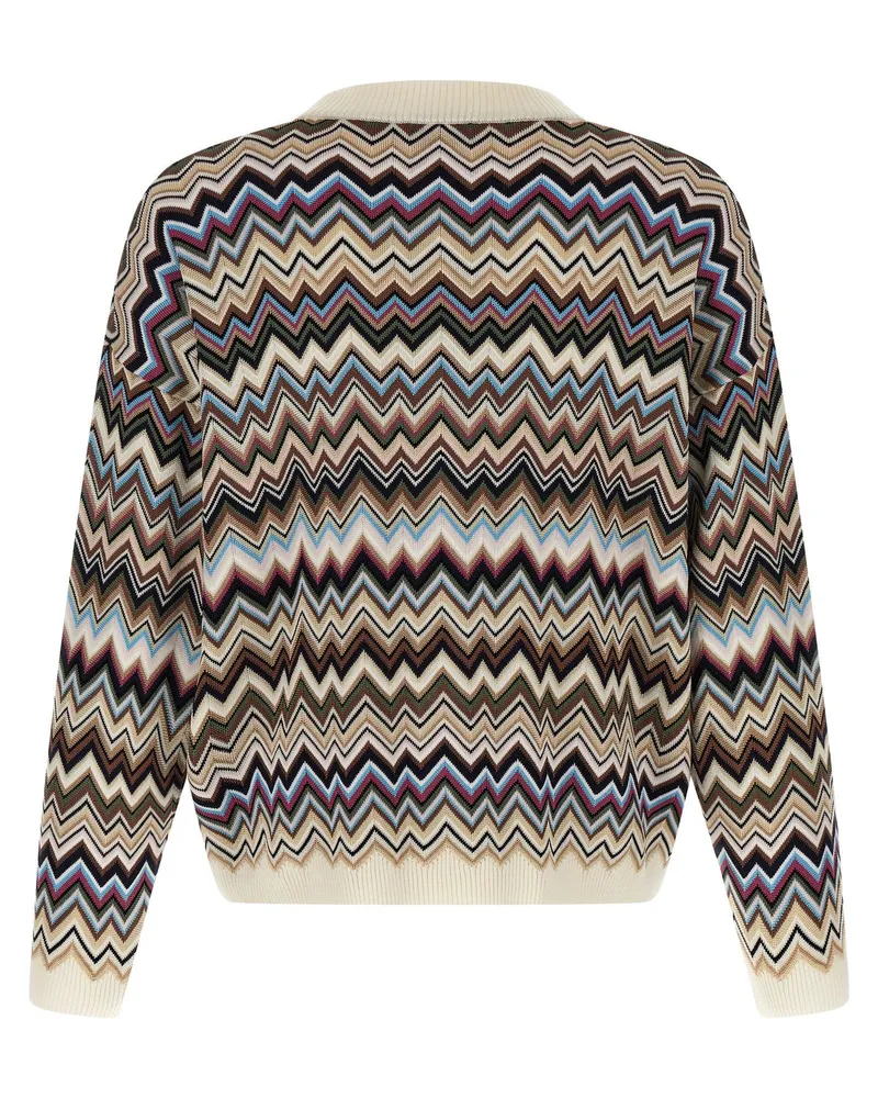 Missoni Multicolor Zigzag Knit Cardigan — Multicolor Multicolor