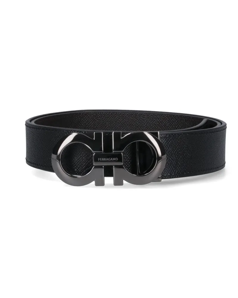 Ferragamo Men's Belts Brown Calf Leather Black