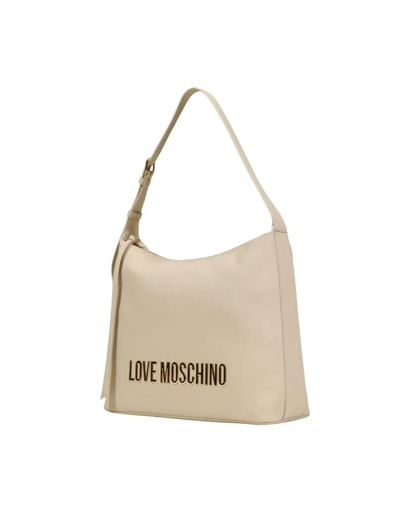 Moschino Women's Logo-Embossed Polyurethane Shoulder Bag Beige Beige