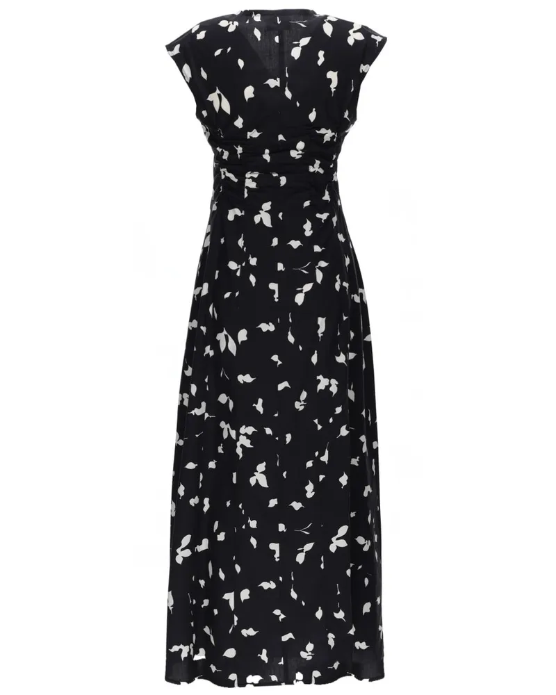 ALYSI V-Neck Cotton Dress — Black Black