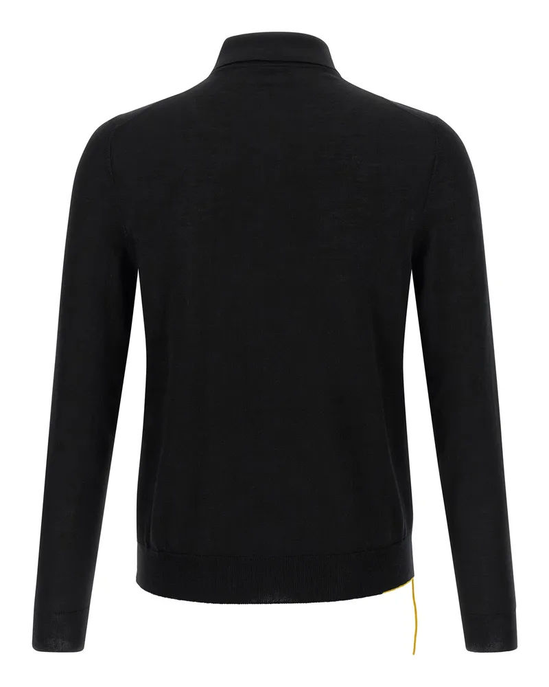 Fendi Virgin Wool Polo Shirt — Black Black