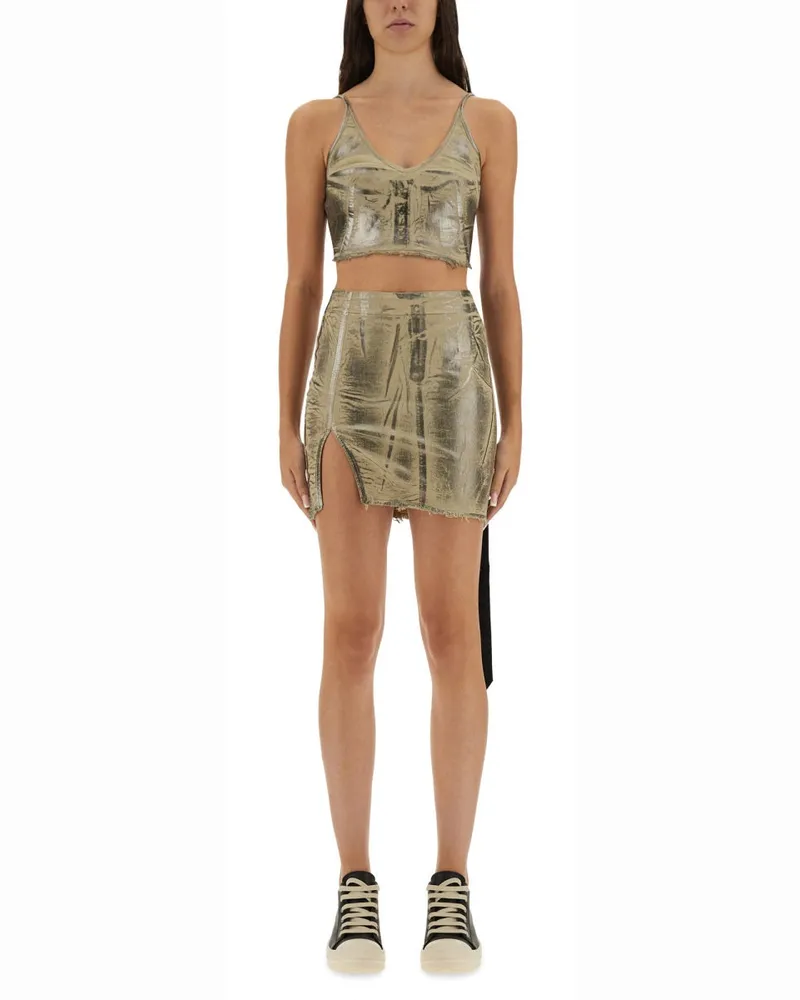 DRKSHDW by Rick Owens Cotton Blend T-Shirt — Beige Beige